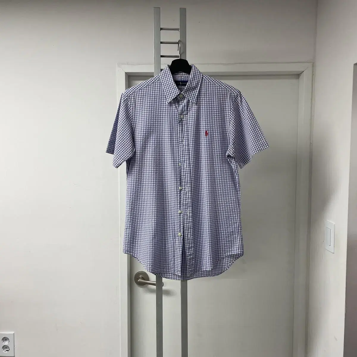 Polo Ralph Lauren Short-sleeved Seersucker Check Shirt Purple S