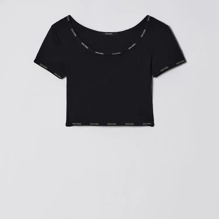 다이애그널 LOGO HALF SLEEVE TEE (black)