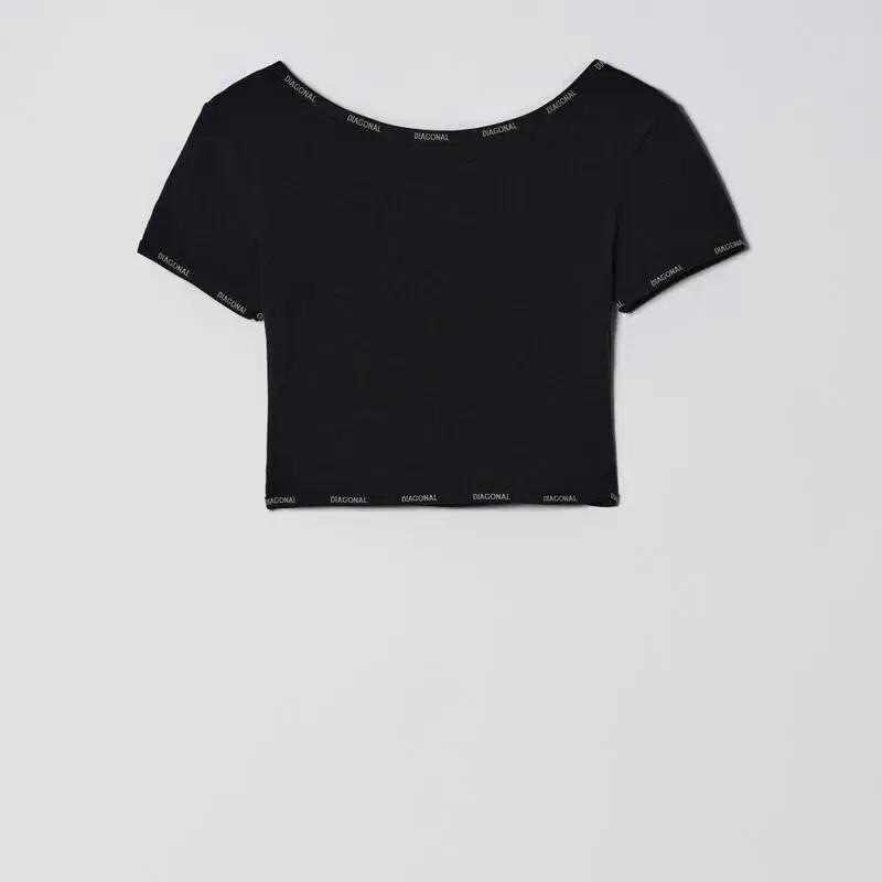 다이애그널 LOGO HALF SLEEVE TEE (black)