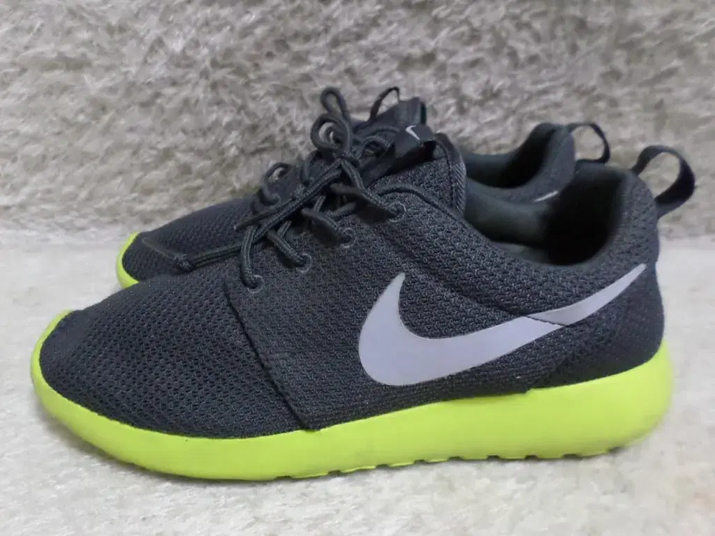 LEW Lukewarm 250 Nike Roshe Run Gray Fluorescent Sneakers Used Shoes