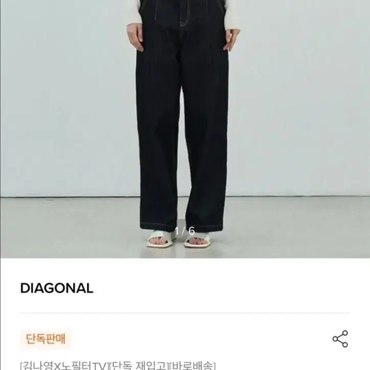 다이애그널 TUCK WIDE DENIM PANTS (navy)