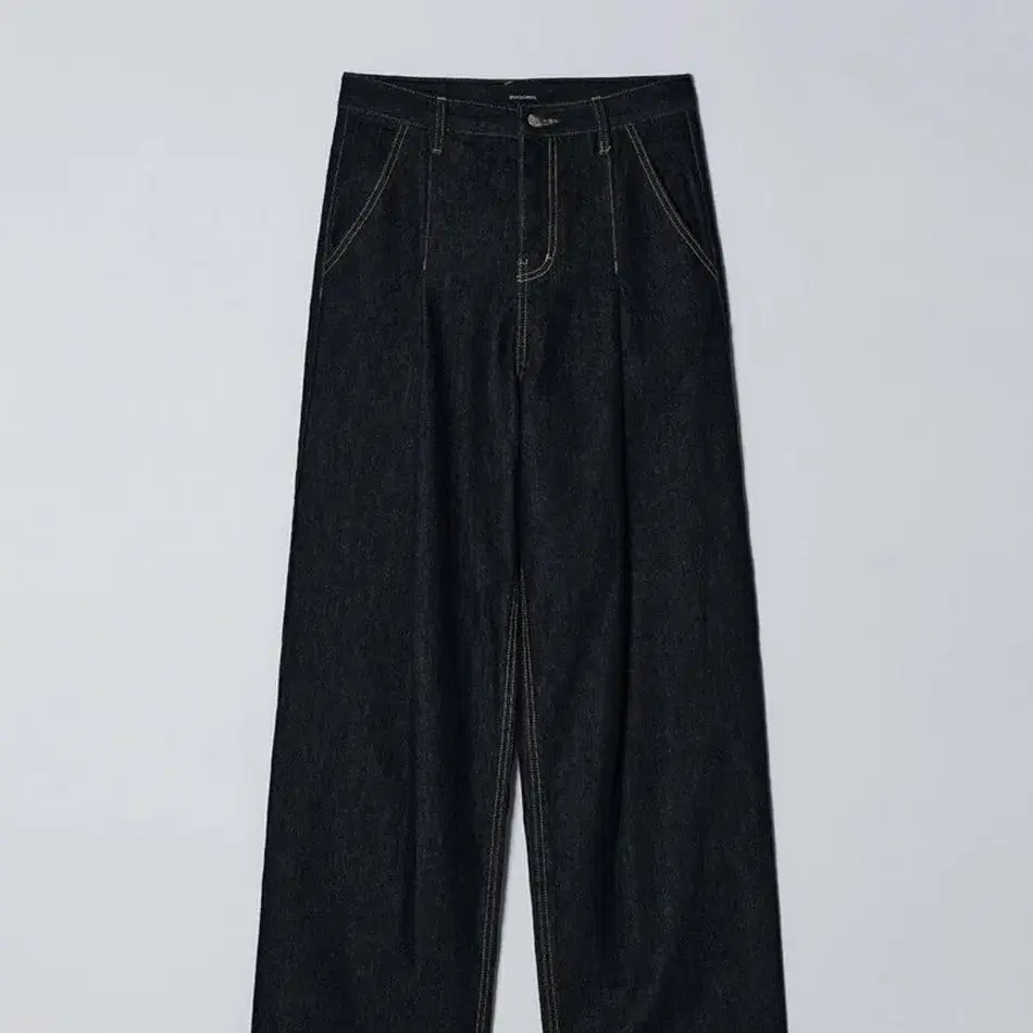 다이애그널 TUCK WIDE DENIM PANTS (navy)