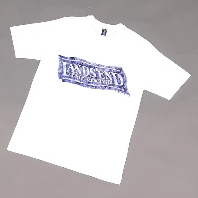 LANDS'END 랜즈엔드 90's 프린팅 코튼라운드넥 반팔티 M 100