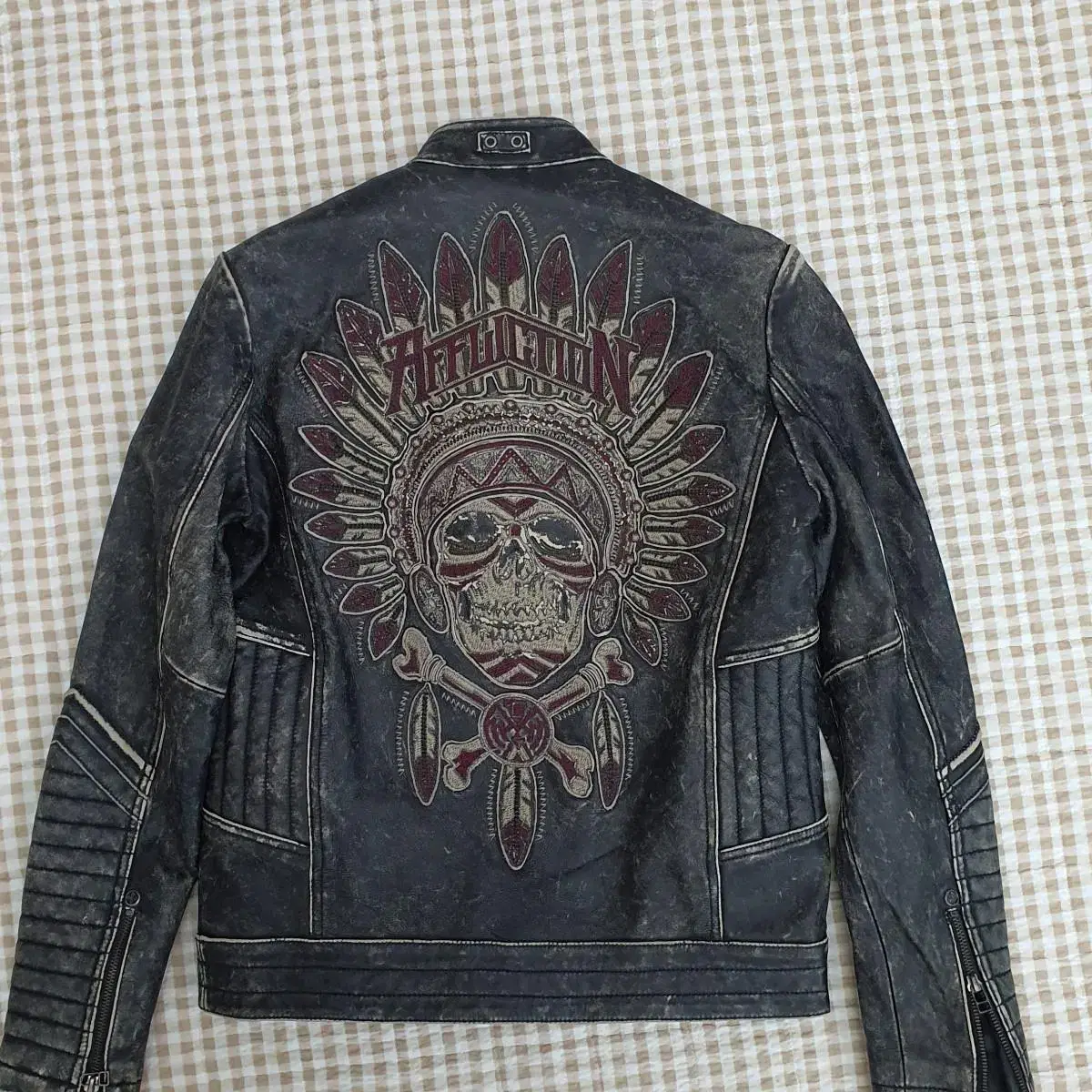 Affliction Black 프리미엄 소가죽100 라이더 자켓 남자95