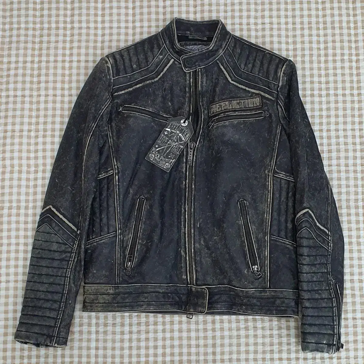 Affliction Black 프리미엄 소가죽100 라이더 자켓 남자95