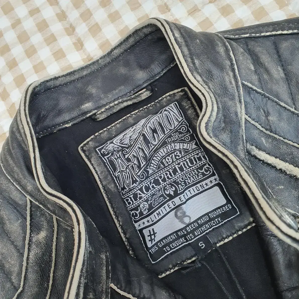 Affliction Black 프리미엄 소가죽100 라이더 자켓 남자95