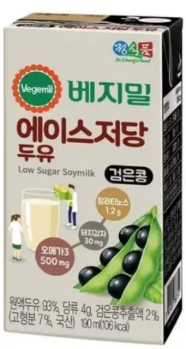 베지밀 에이스저당 두유 검은콩 190ML x 64팩