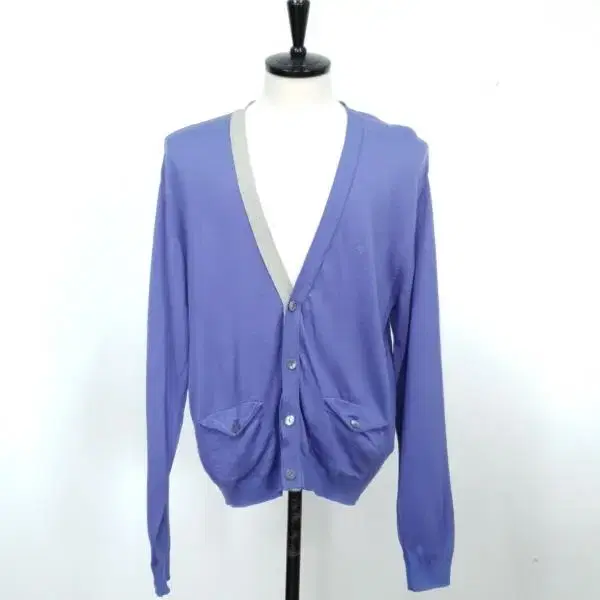 T350 Washable Men's 105 size bloo V-neck cardigan