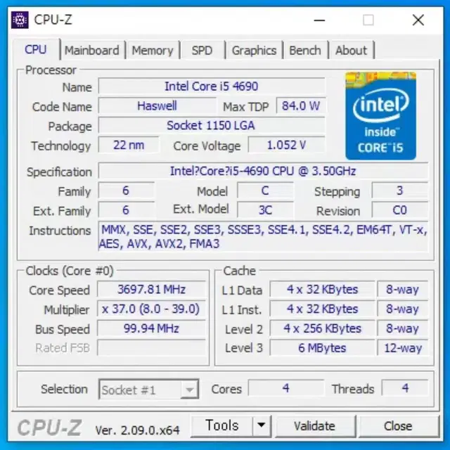 i5-4690, H81M-DGS R2.0, 삼성 8G 메모리