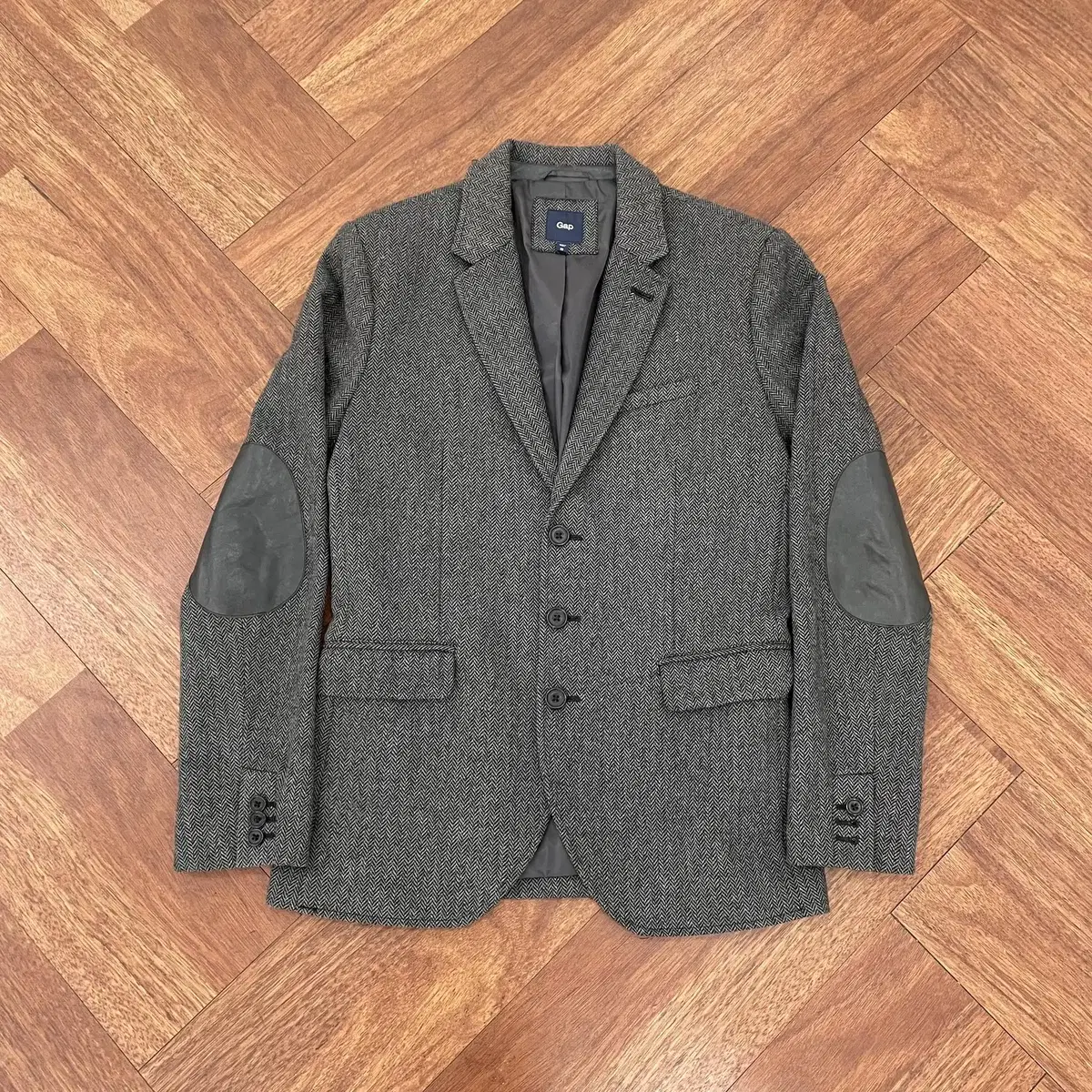 Gap Herringbone Elbow Patch Blazer Jacket