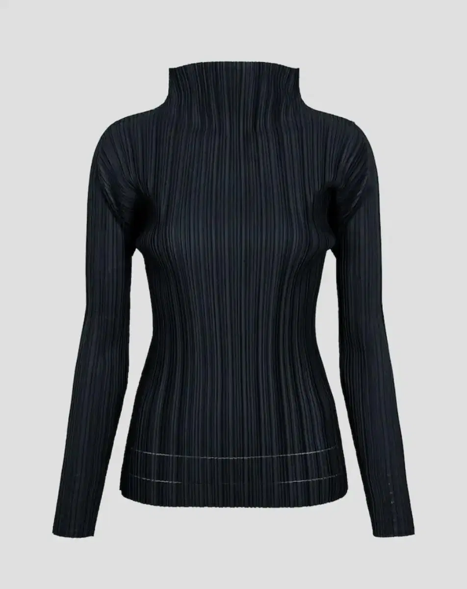 Issey Miyake Pleated long-sleeved top soft pleated top charcoal size F