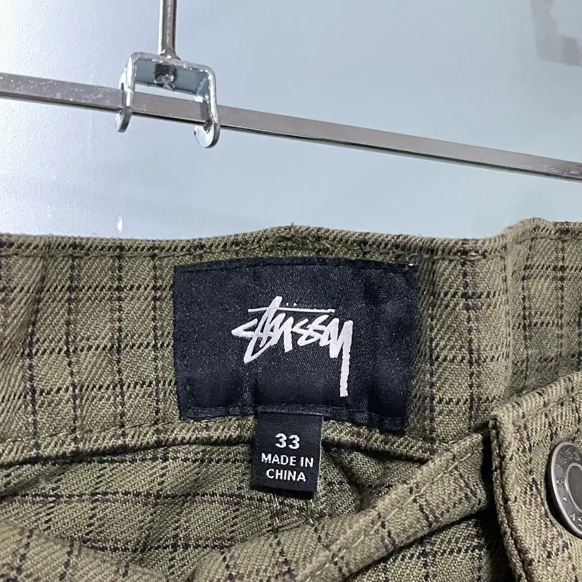 stussy 스투시 빅올진 올리브 체크 33