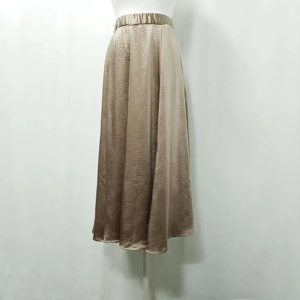 Vintage Banded Glossy Feminine Flared Skirt Long Skirt WM D166