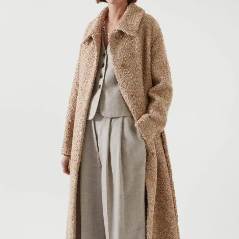 COS Boucle belted coat 테디베어 롱코트