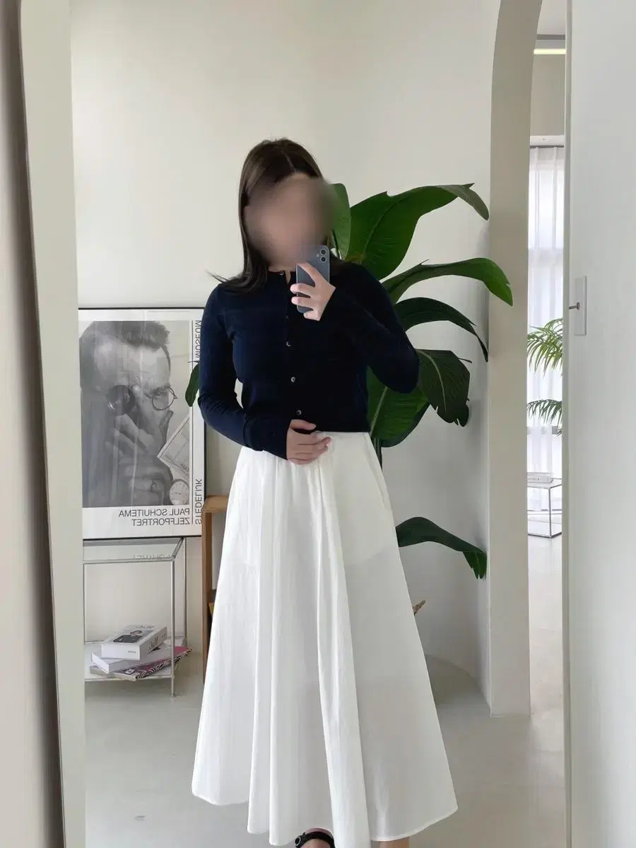 Long skirt with front pintucks and back banding