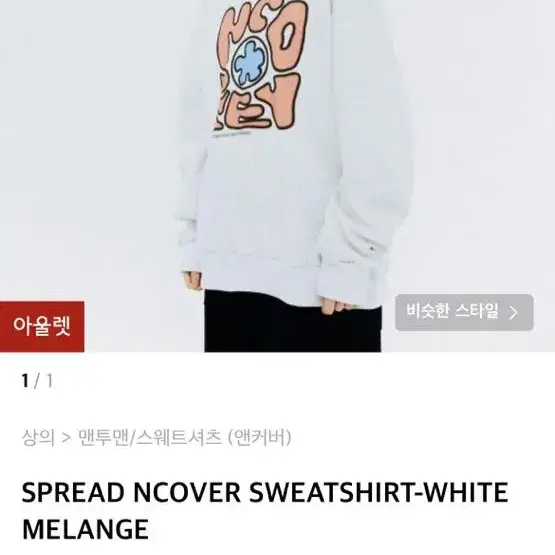 앤커버 맨투맨 SPREAD NCOVER SWEATSHIRT