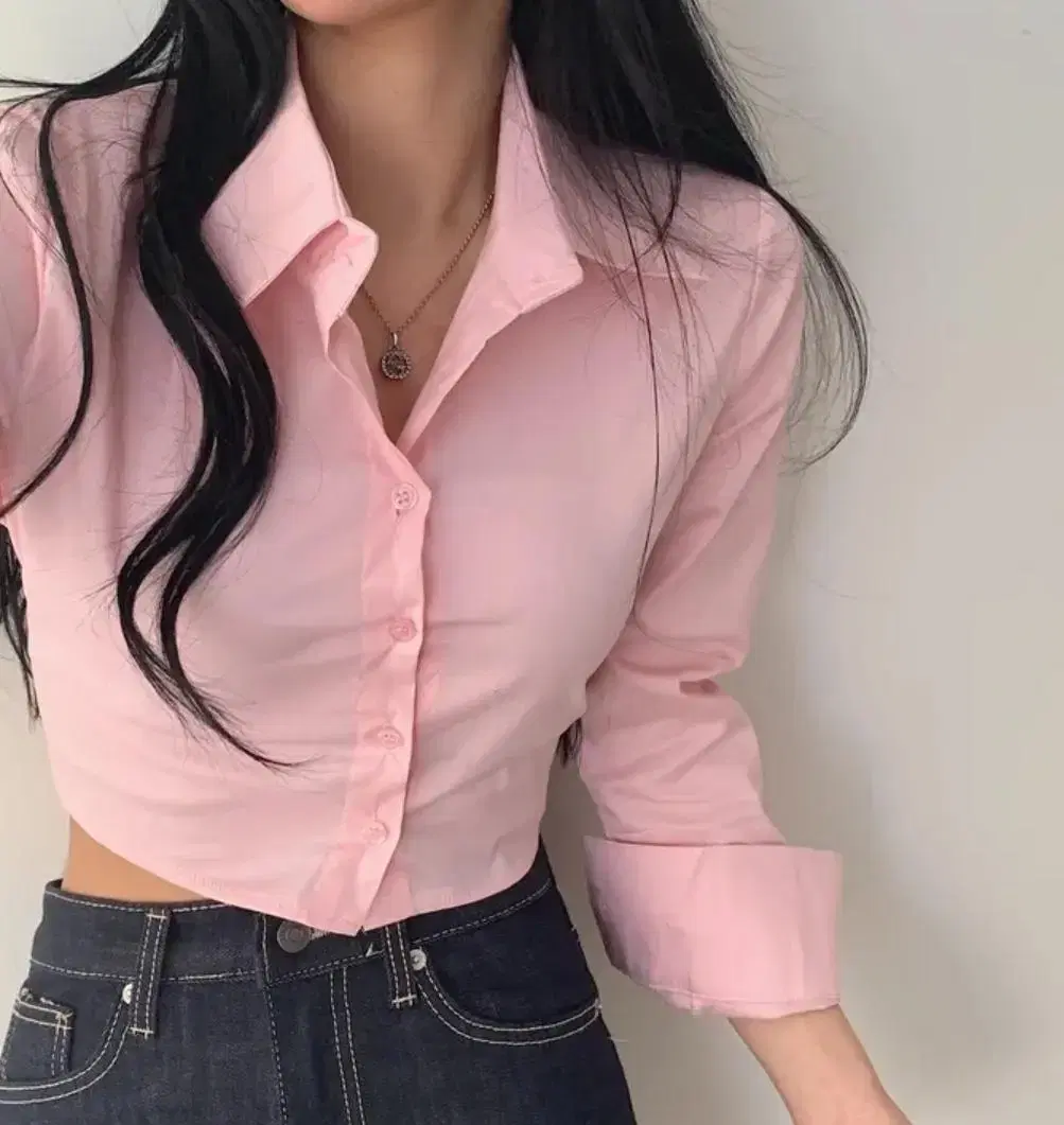 Newest crop shirt in pink and white sora at the lowest price