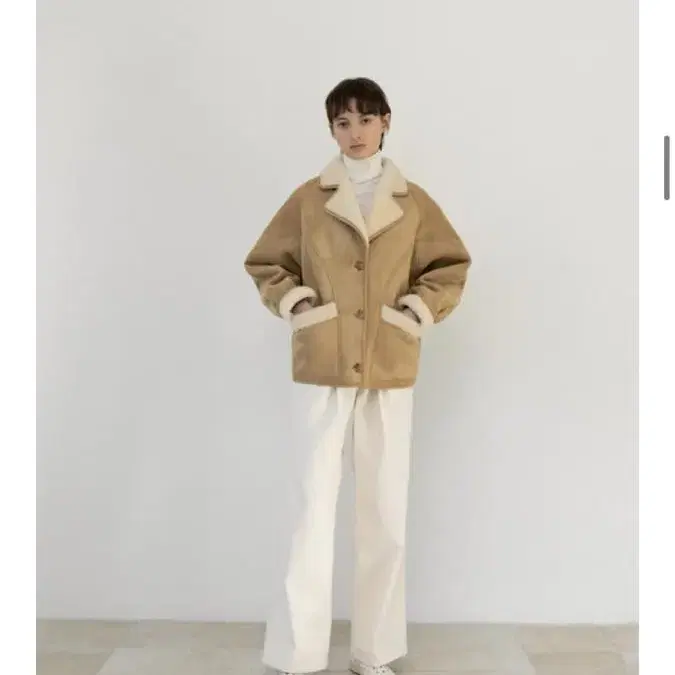 Le 무스탕 shearling collar mustang jacket