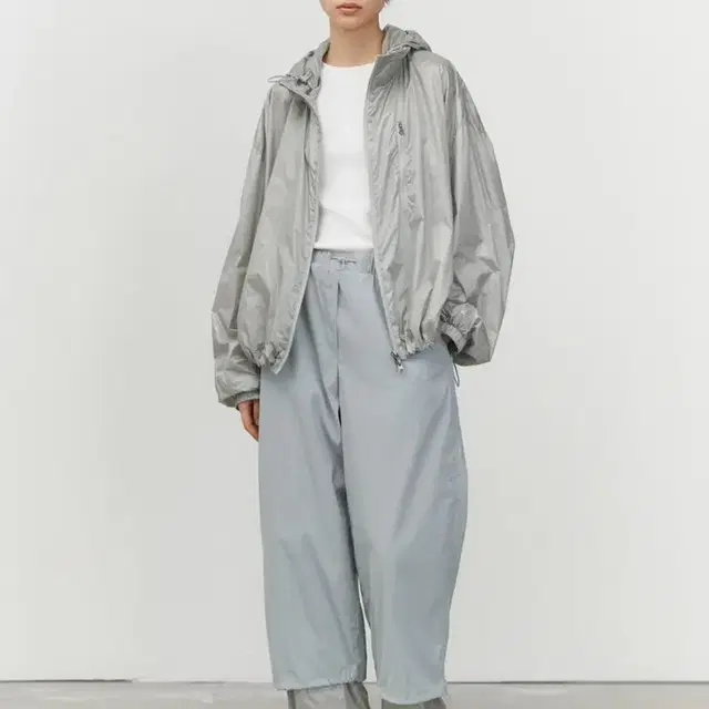 아모멘토 DRAWSTRING LAYERED PANTS_GREY MINT