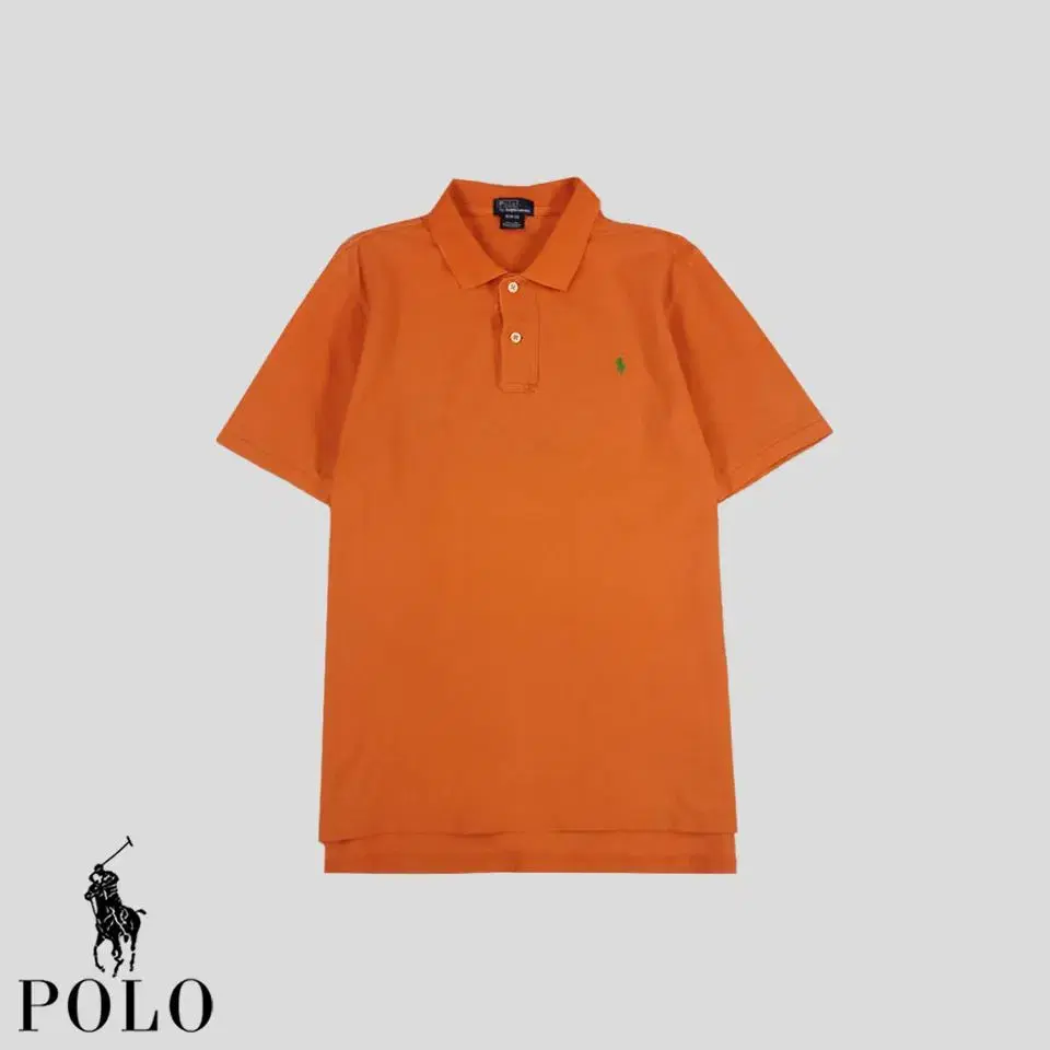 Polo Ralph Lauren Orange Green Pony Custom Fit 100% Cotton Collar Neck PK Pique Short Sleeve