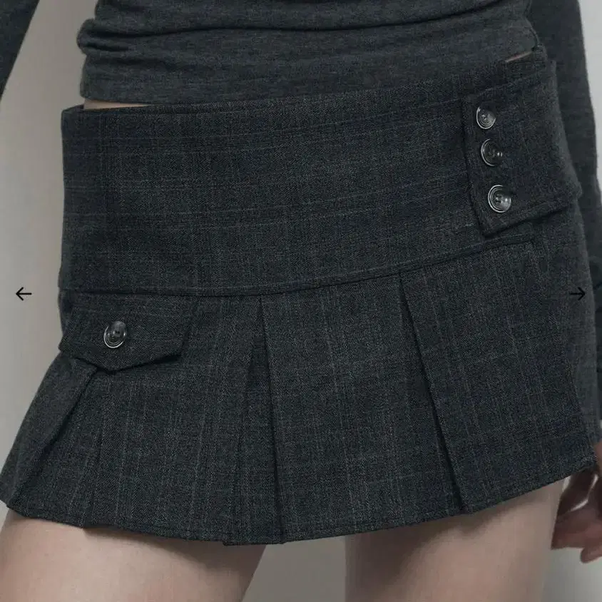 [보헤미안서울 정품] pleated wrap skirt,deep gra