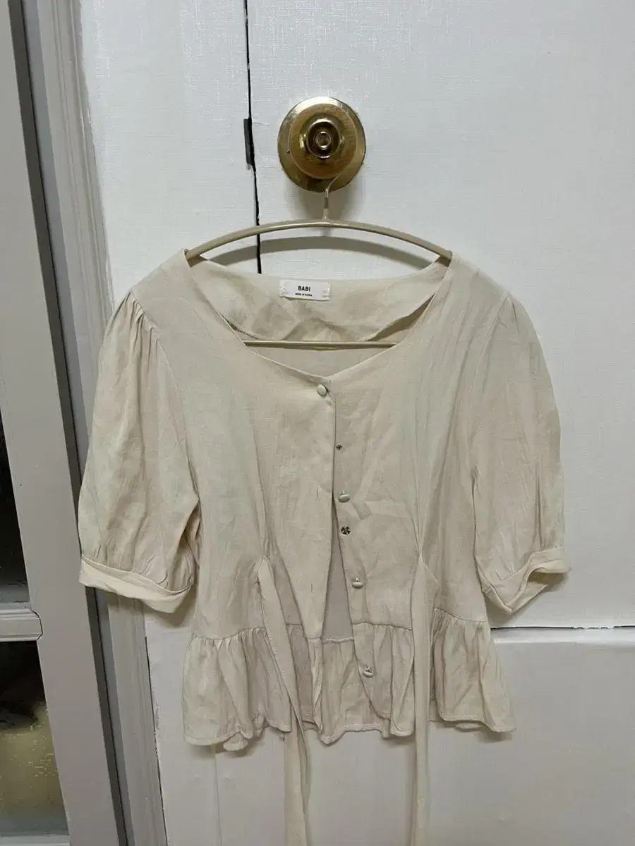 Beige, fluttering blouse