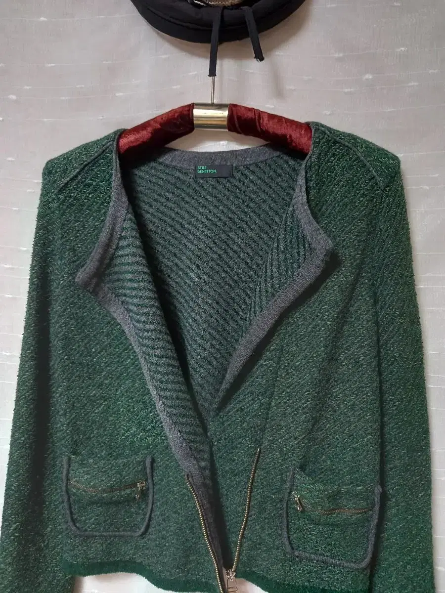 Benetton high-end cardigan zip-up