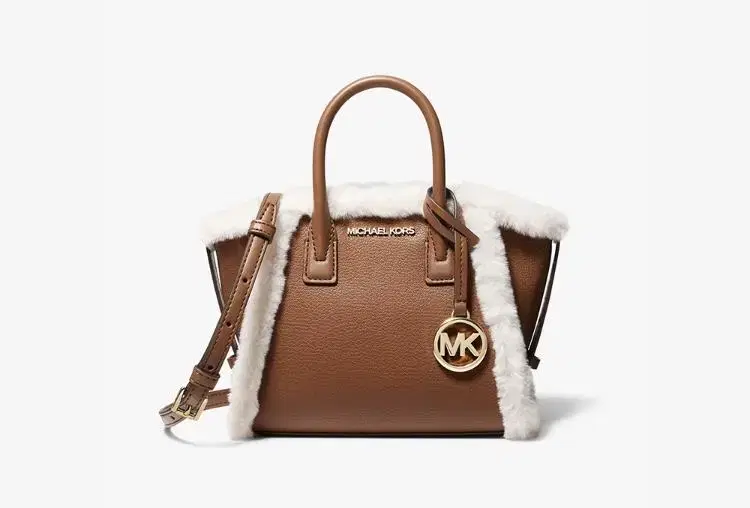 Michael Kors Avril Extra Small Shearling and Leather Crossbody