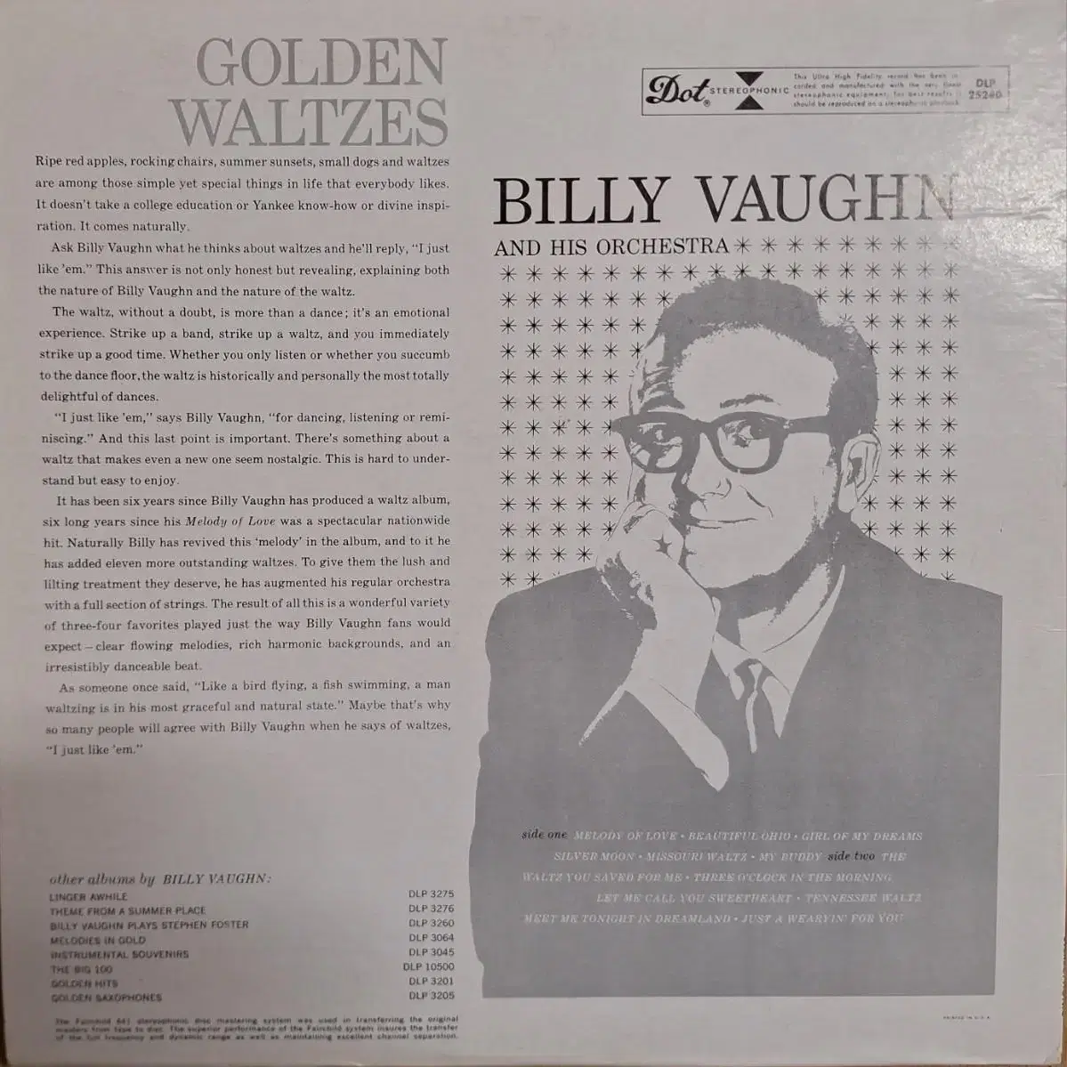 미국원반/Billy Vaughn(빌리본악단) - 골든 왈츠 LP