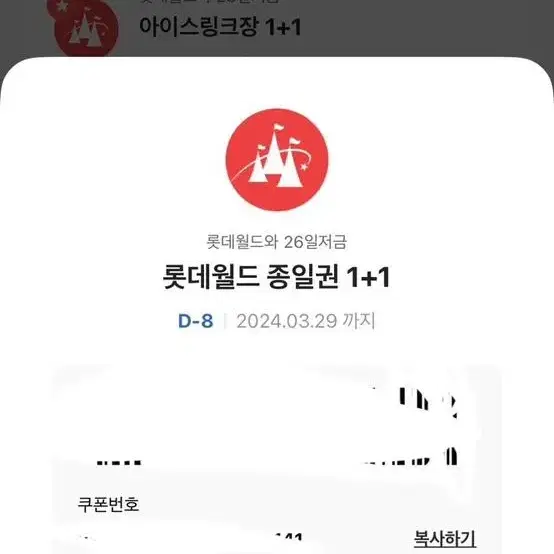 롯데월드 종일권,아이스링크장1+1