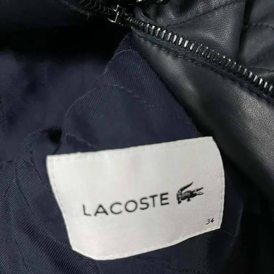 55 LACOSTE 라코스테 가죽 퀼팅 더블지퍼 레더 자켓 정품