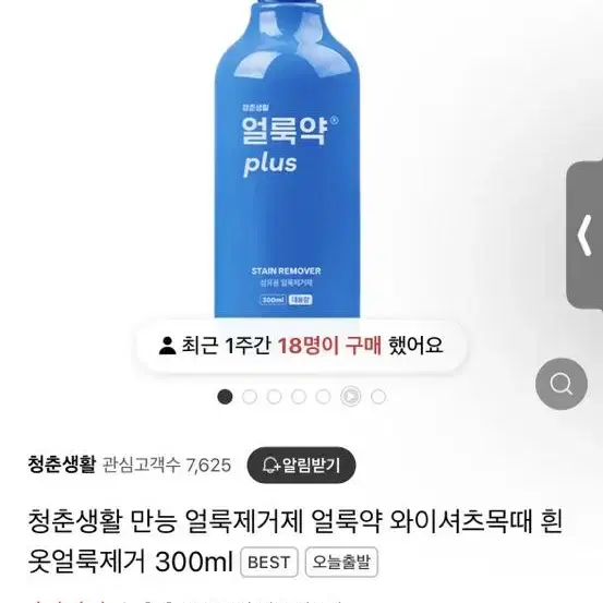 (새제품)청춘생활 만능 얼룩제거제 얼룩약 300ml