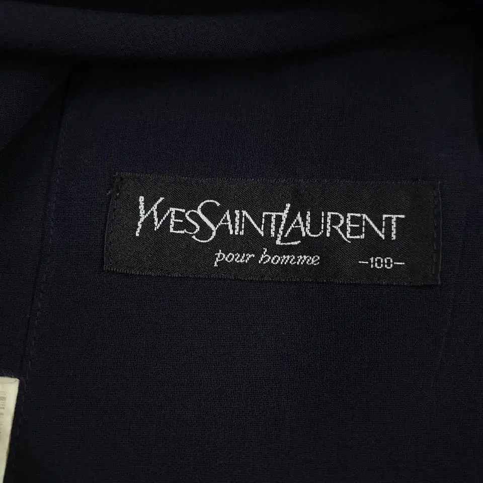 YSL 입생로랑 네이비 톤톤 로고자수 올드머니 시스루 스윙톱 자켓 L