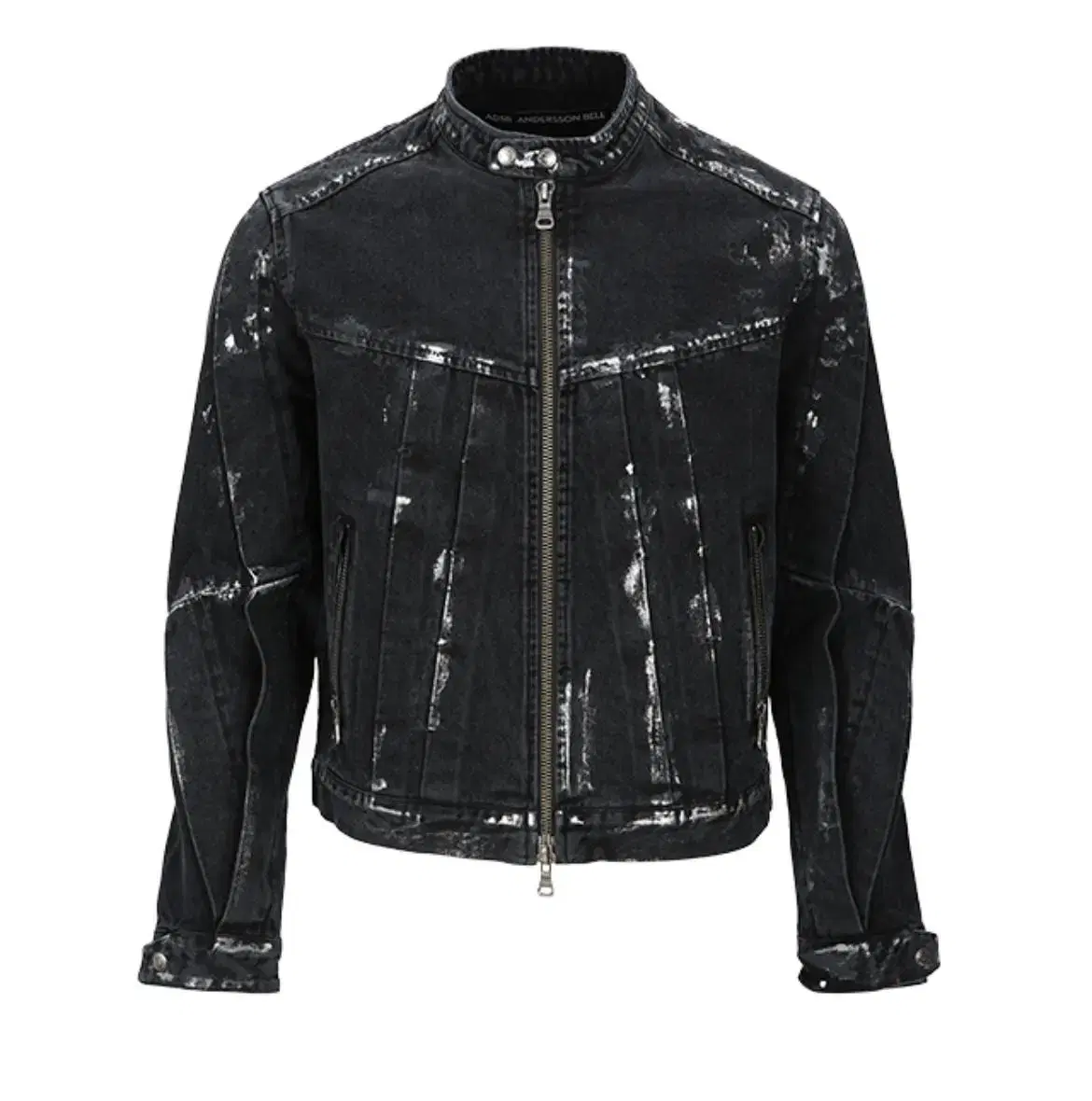 [XL] Anderson Belle Waxed Coated Denim Motorcycle Biker Jacket Black