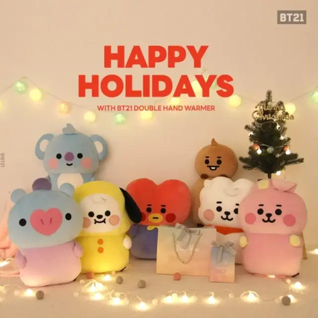 [무배] BT21 베이비 더블핸드워머쿠션 쿠키