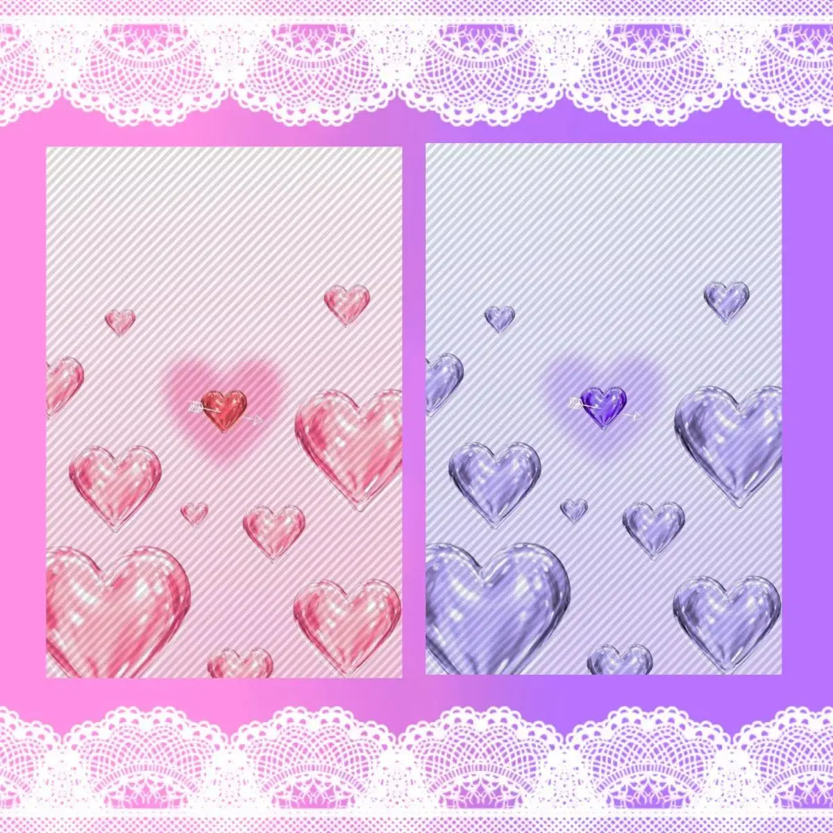 Event 3+1!!!) Double-sided heart binder earth pink bora