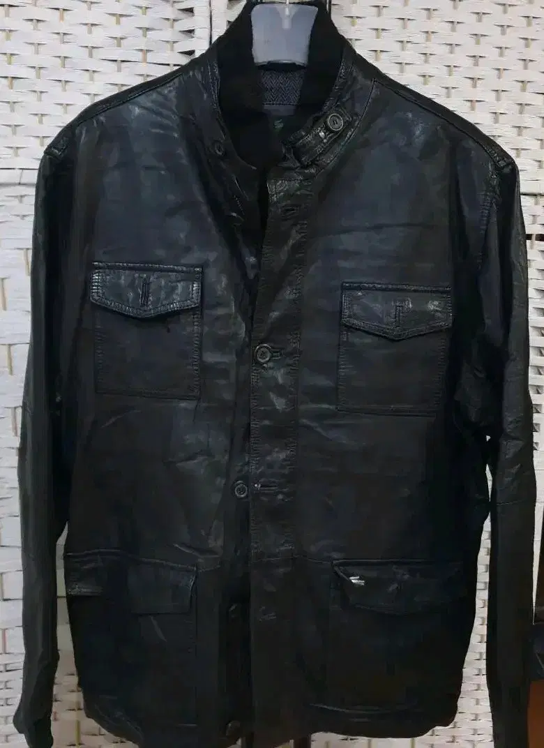 (0783) LACOSTE Lacoste Vintage Leather Jacket 4XL