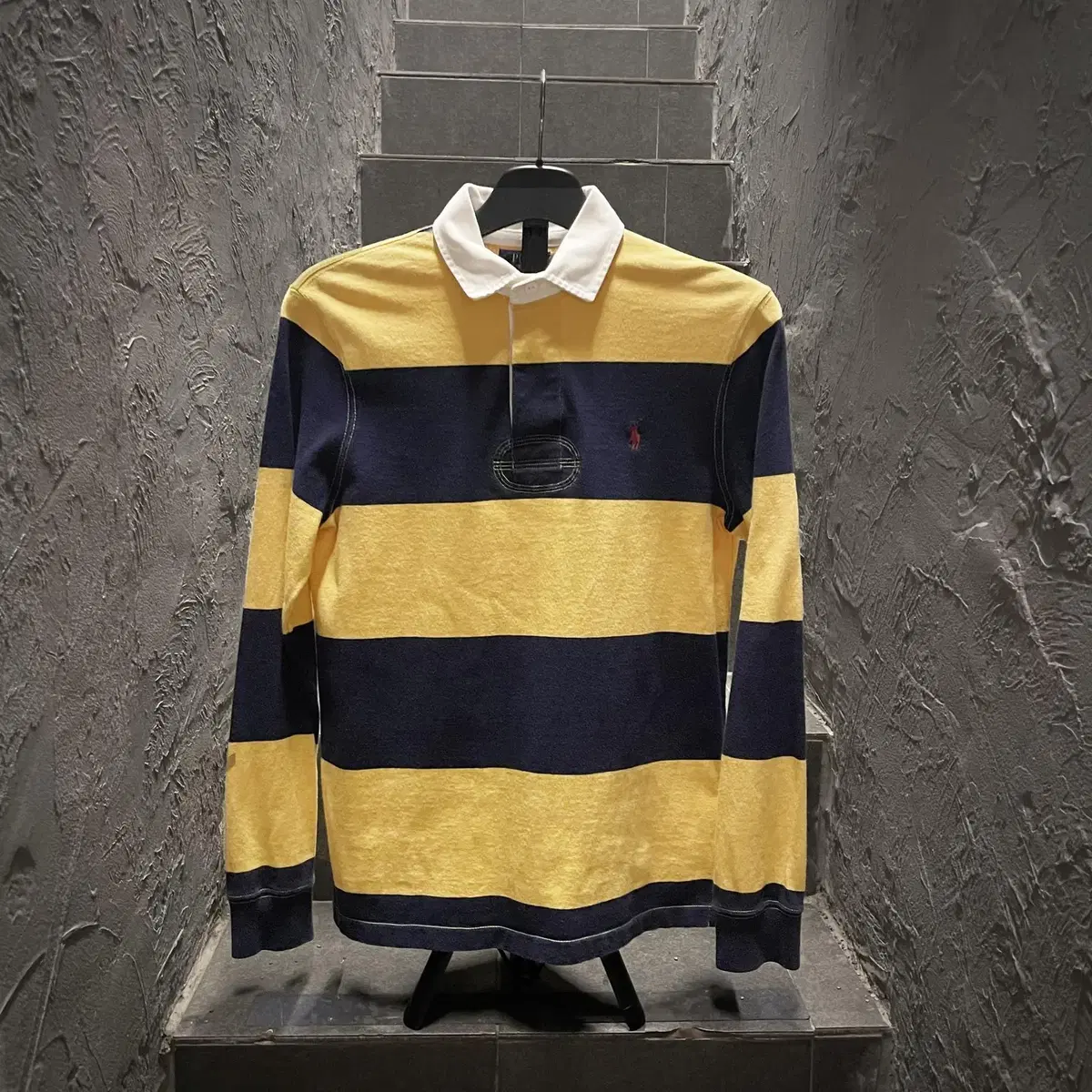 Polo Ralph Lauren Rugby Tee Pony Logo Yel Navy Stripe PK Karati