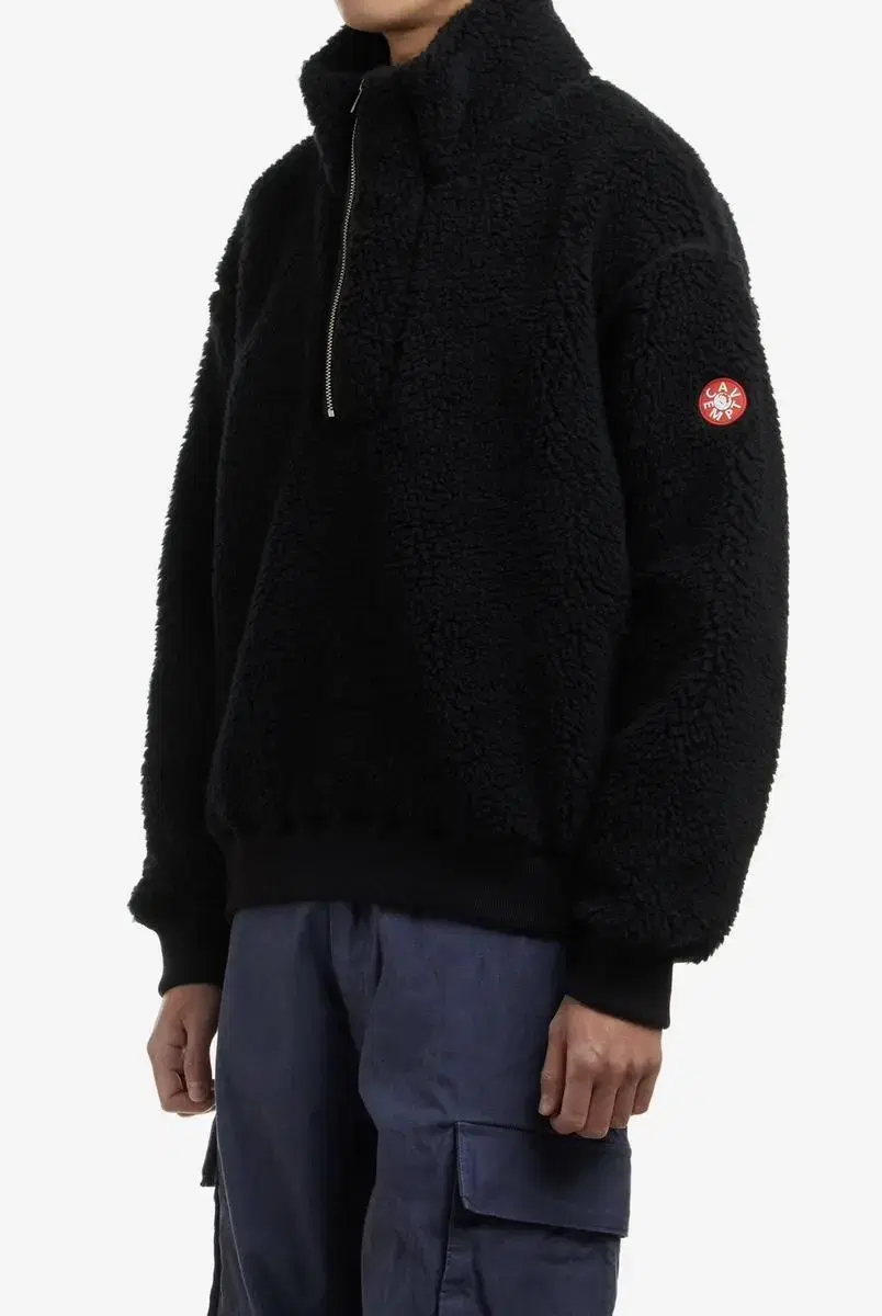 [M] CAVEMPT Heavy Wool Boa Half Zip House Furis Anorak Black CAVEMPT