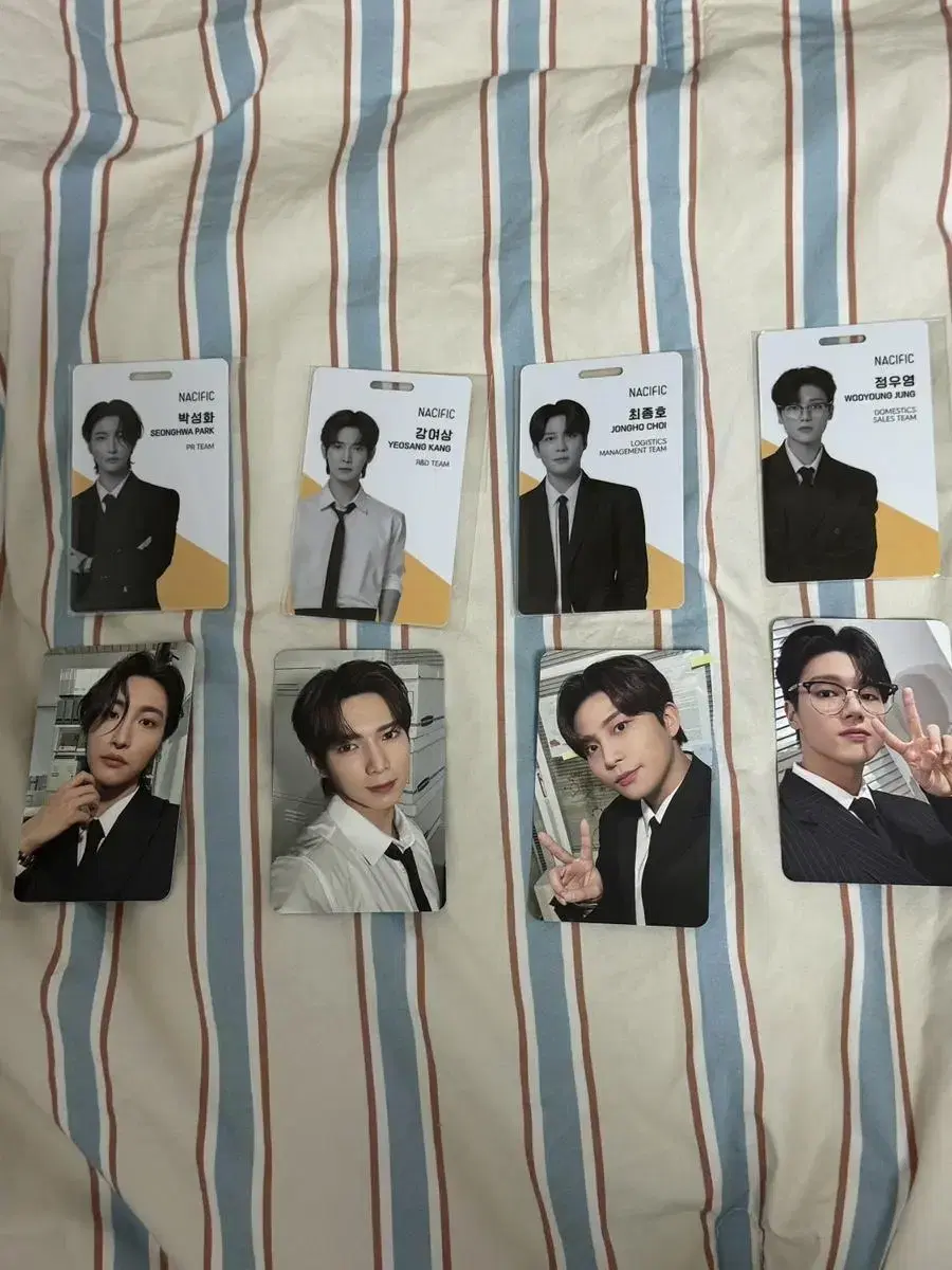 A set of ATEZ Pacific employee ID cards photocard 