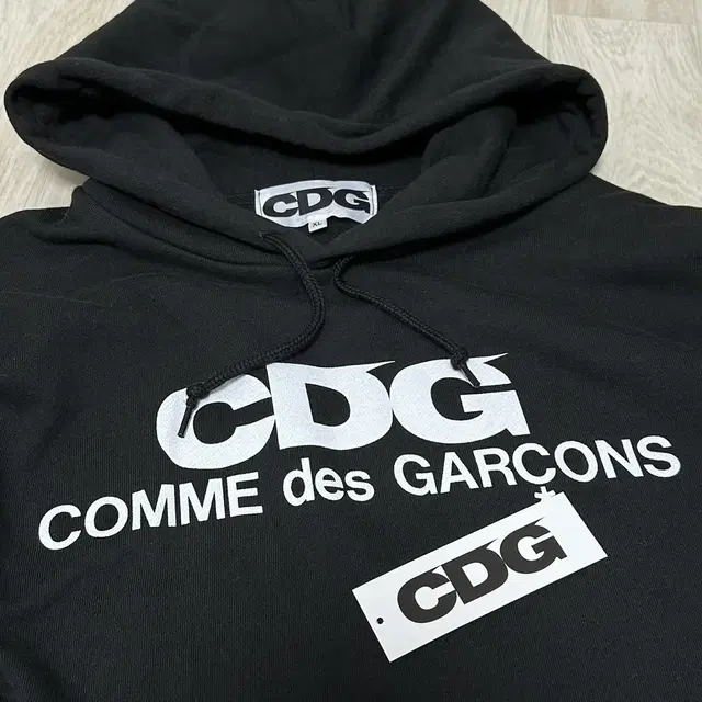 CDG 꼼데가르송 후드티 블랙 XL