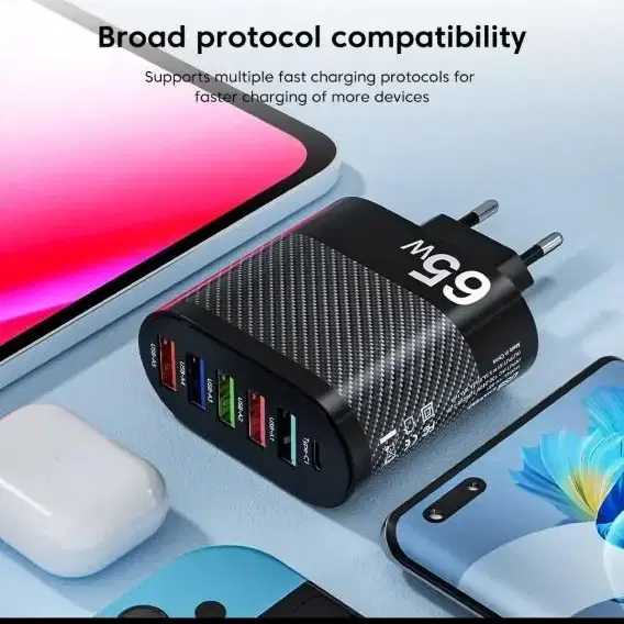 65W 휴대폰 충전기 고속충전 usb3.0 PD C타입