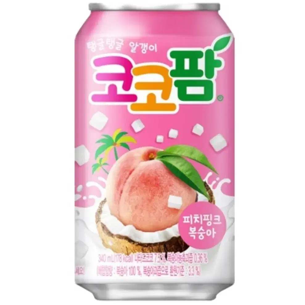 코코팜 피치핑크 복숭아 340ml 24개