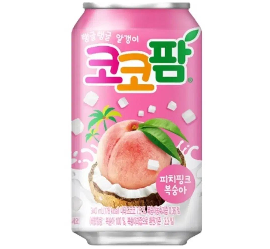 코코팜 피치핑크 복숭아 340ml 24개