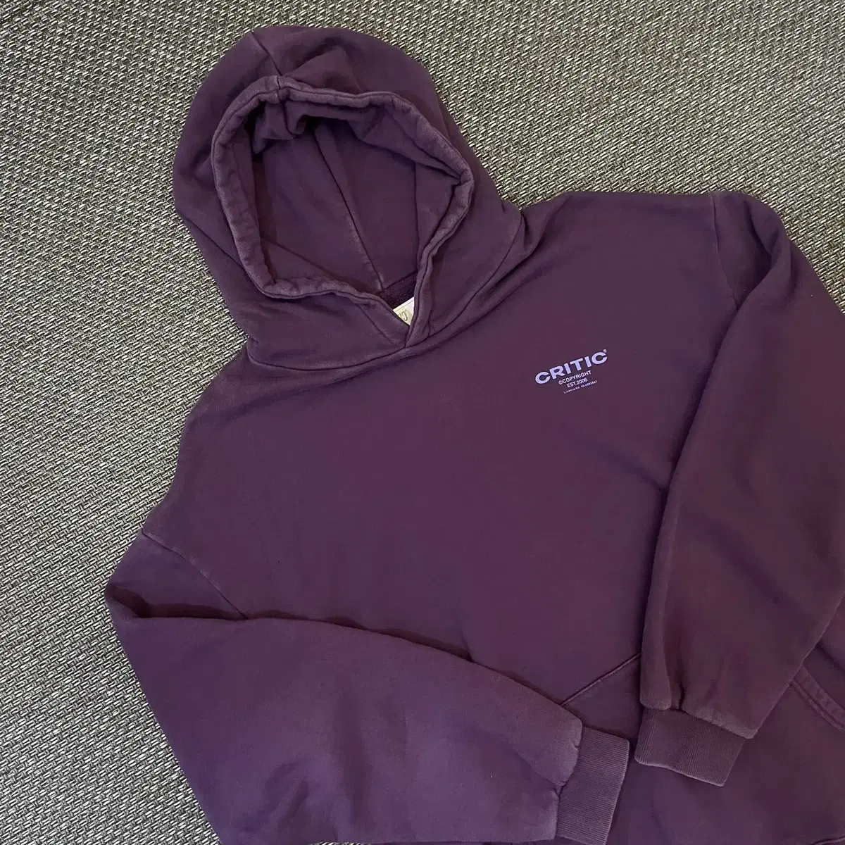 Critic Purple Logo Printed Hoodie