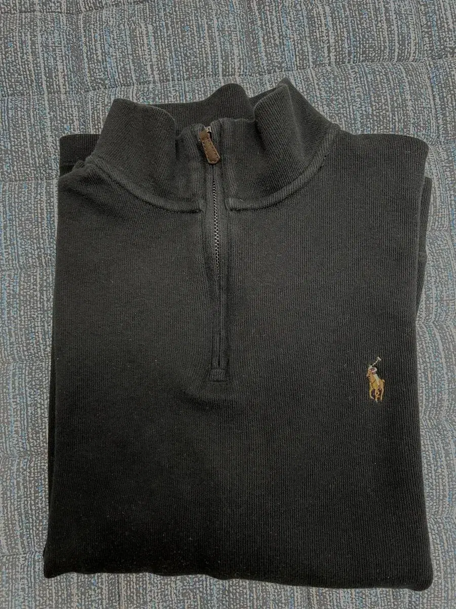 Polo Half Zip Up Black M