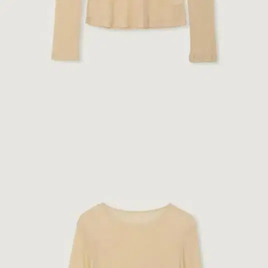 Letter Sheer tencel top - 크림, 베이지