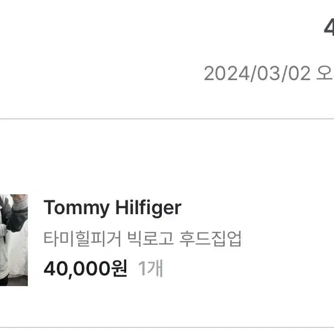 Tommy Hilfiger 타미힐피거 빅로고 후드집업