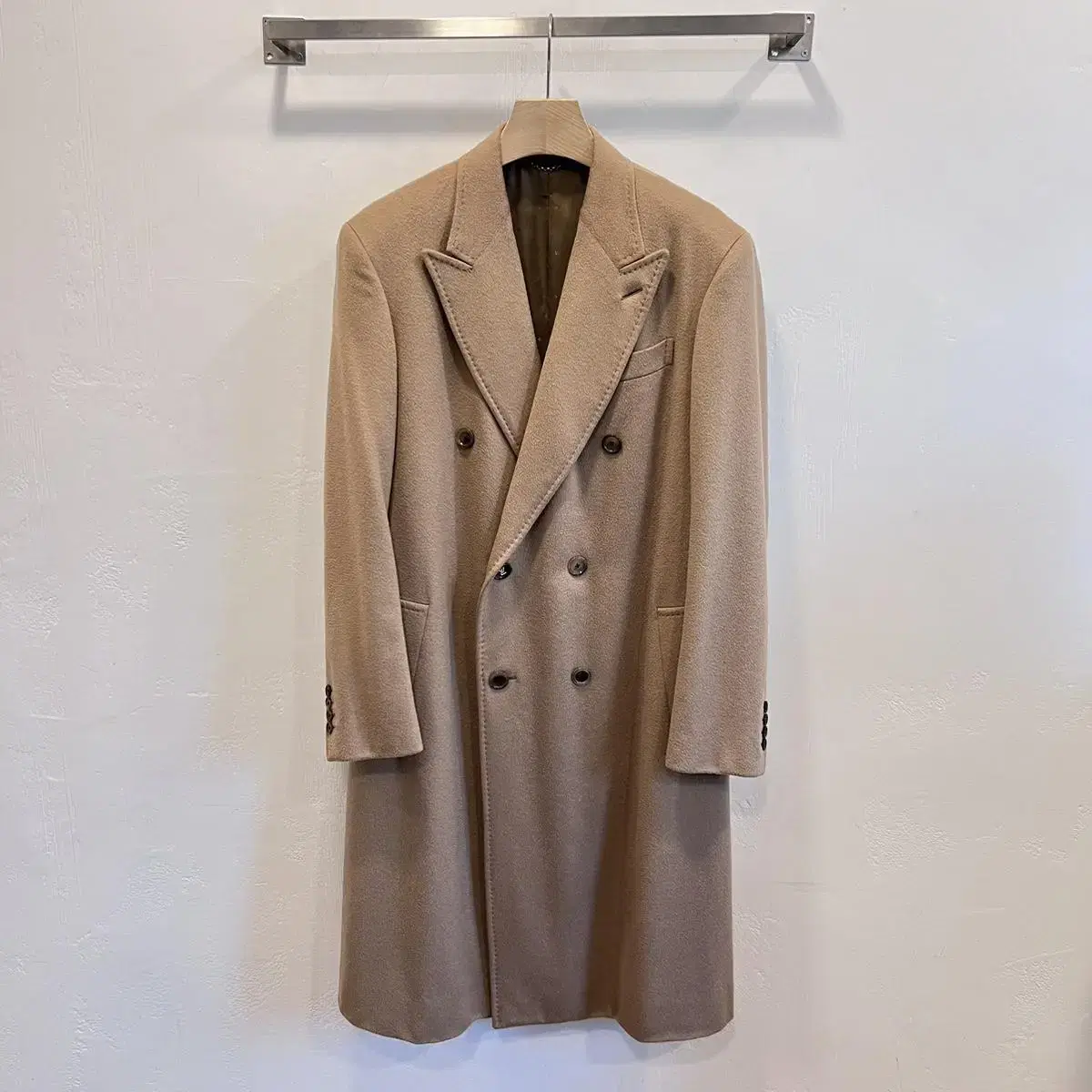 Louis Vuitton Monogram Double-breasted Coat Camel Beige / 50