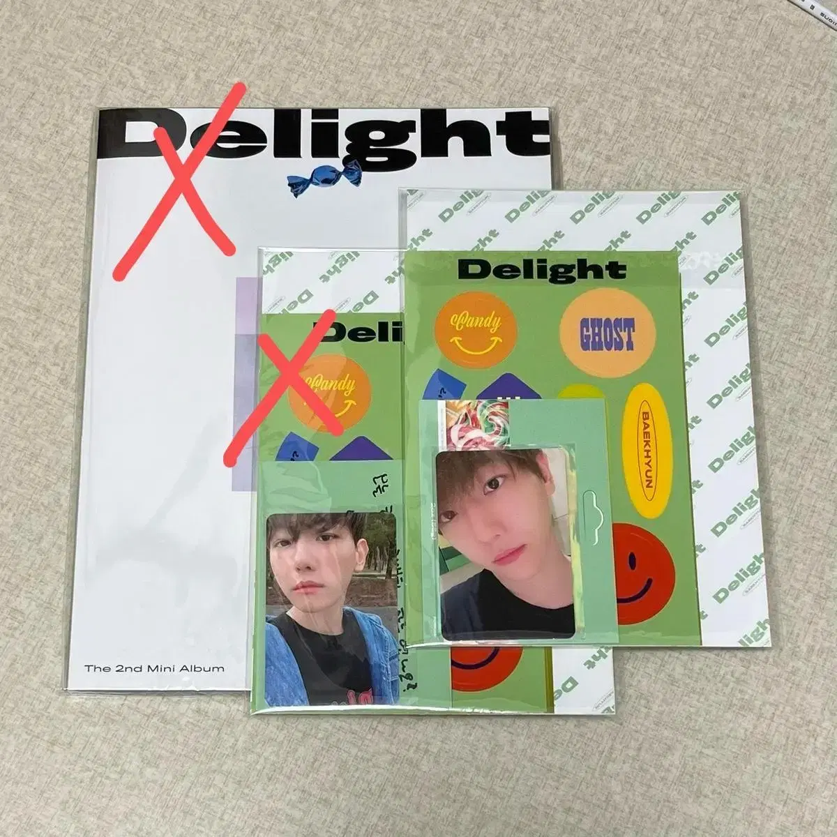 백현 앨범 포카 딜라이트 미니 2집 Delight 민트 시나몬